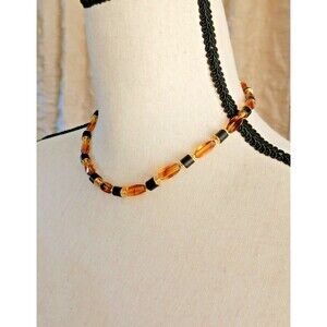 vintage Trifari Faux amber Lucite Beaded necklace
